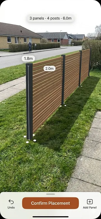 FenceSight fence placement with measurements